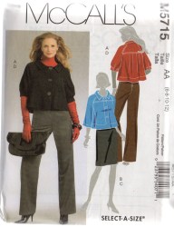 5715 LINED YOKE SHORTER JACKET SKIRT PANTS PATTERN 6-12